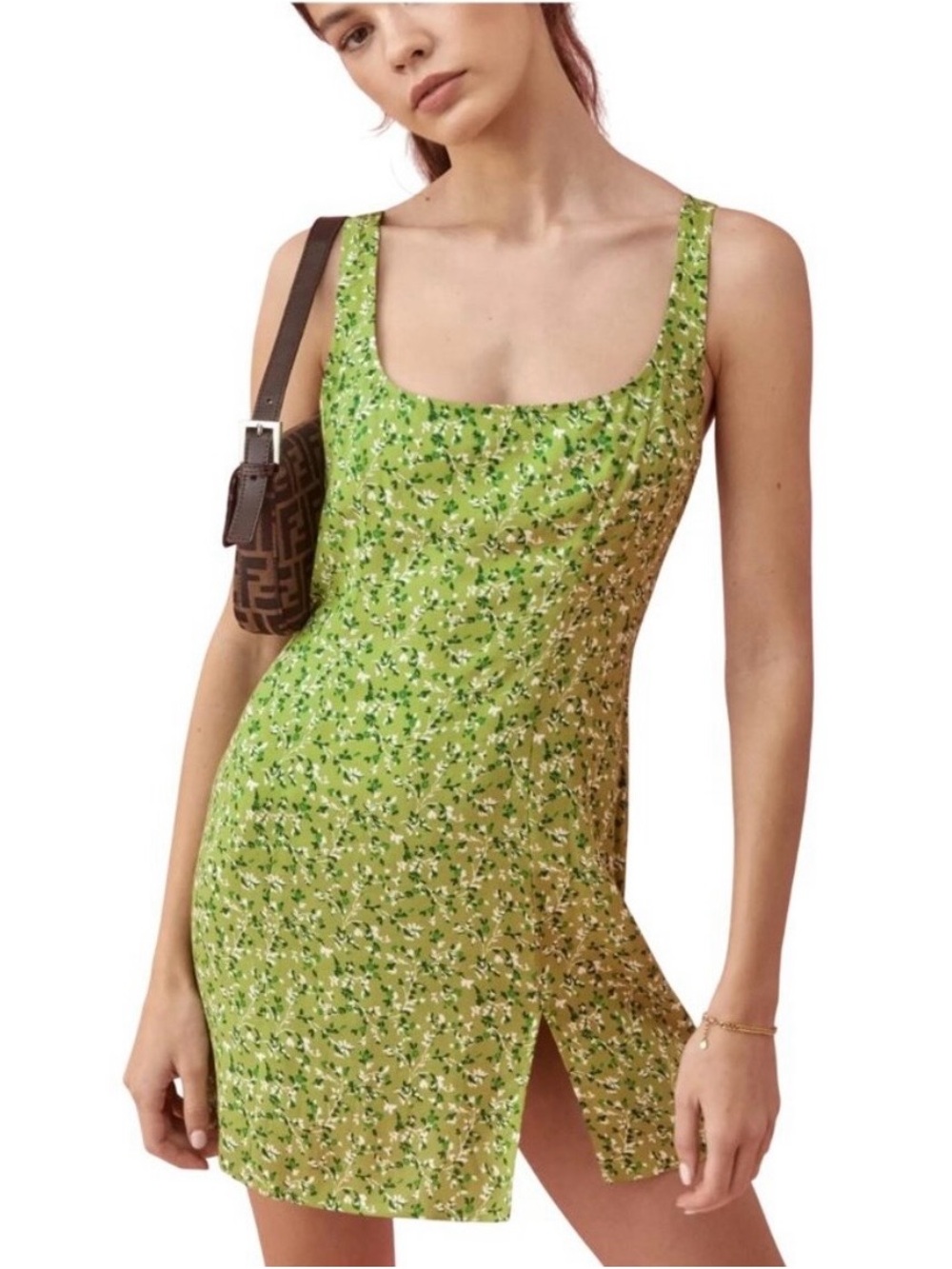 Reformation Noha Square Neck Mini Dress